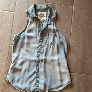 Light Denim looking button up tank from target